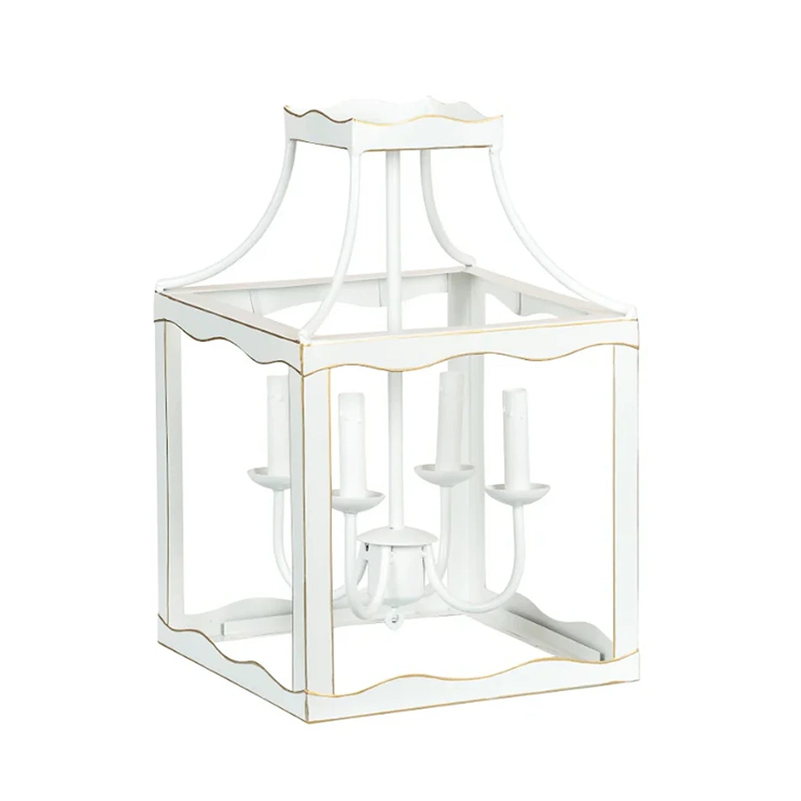 Soft White & Gold Medium Lantern