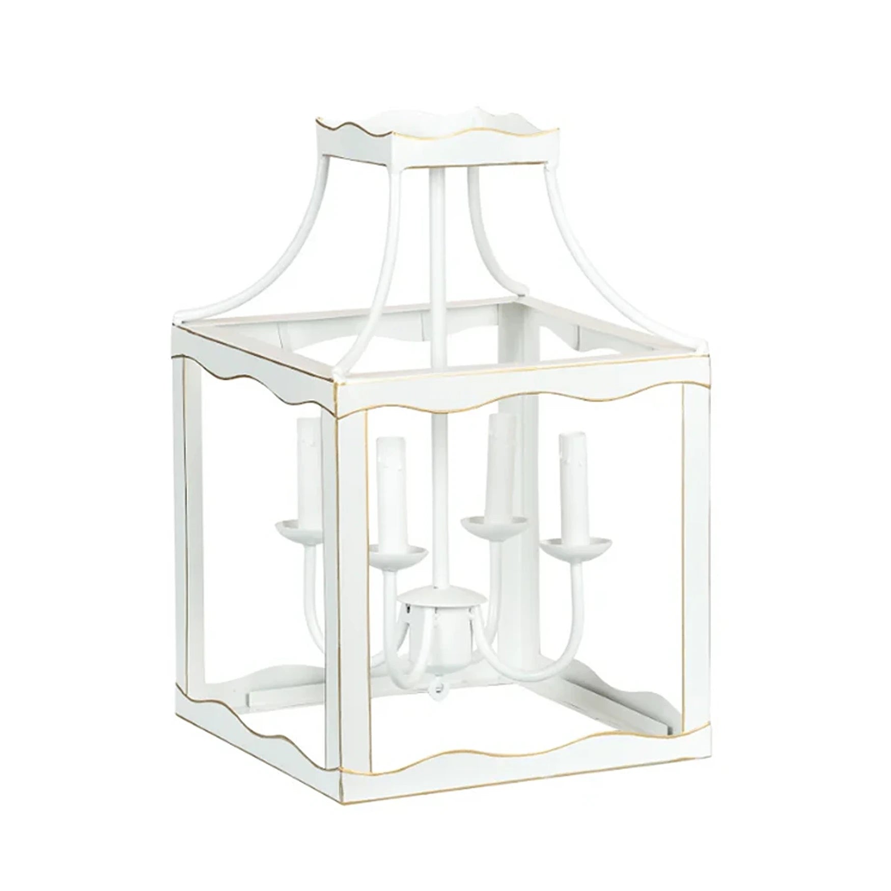 Soft White & Gold Medium Lantern