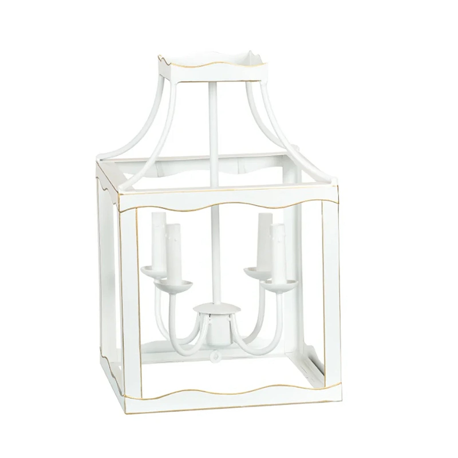 Soft White & Gold Medium Lantern