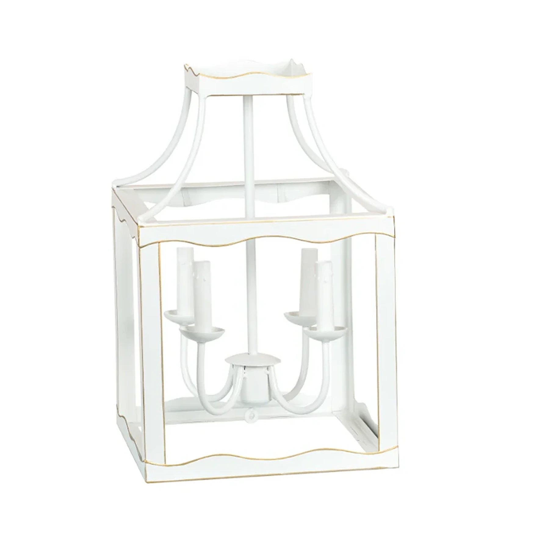 Soft White & Gold Medium Lantern