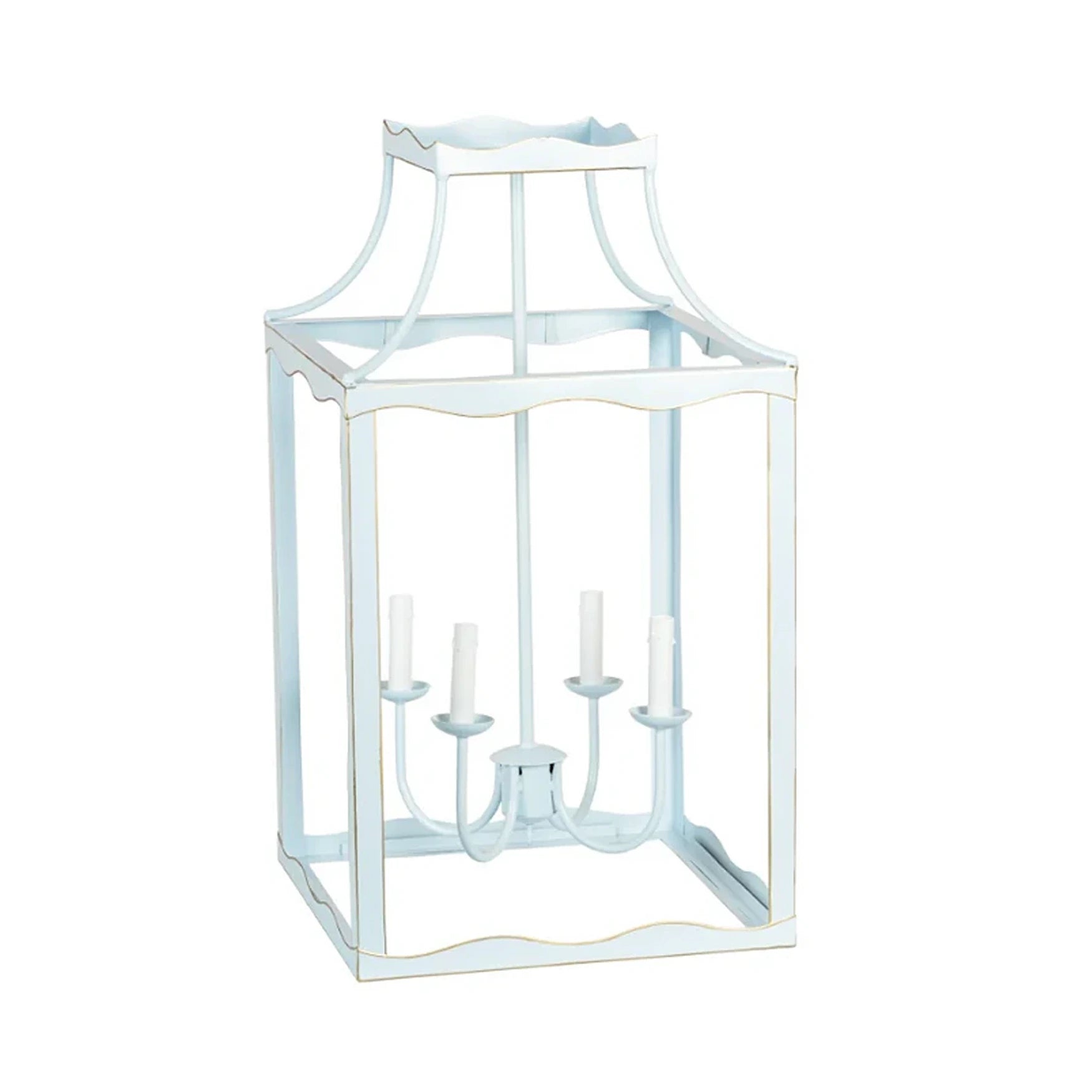 Soft Blue & Gold Large Lantern