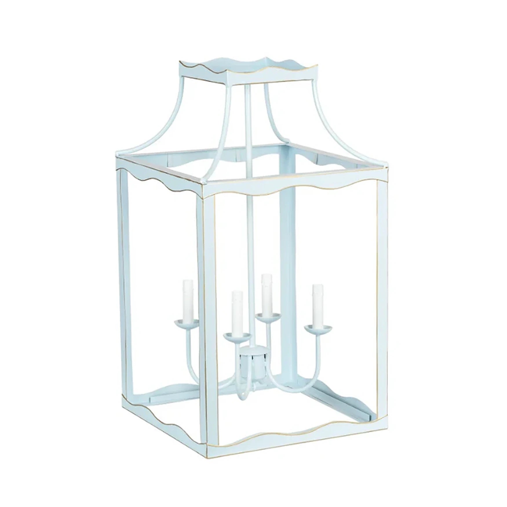 Soft Blue & Gold Large Lantern