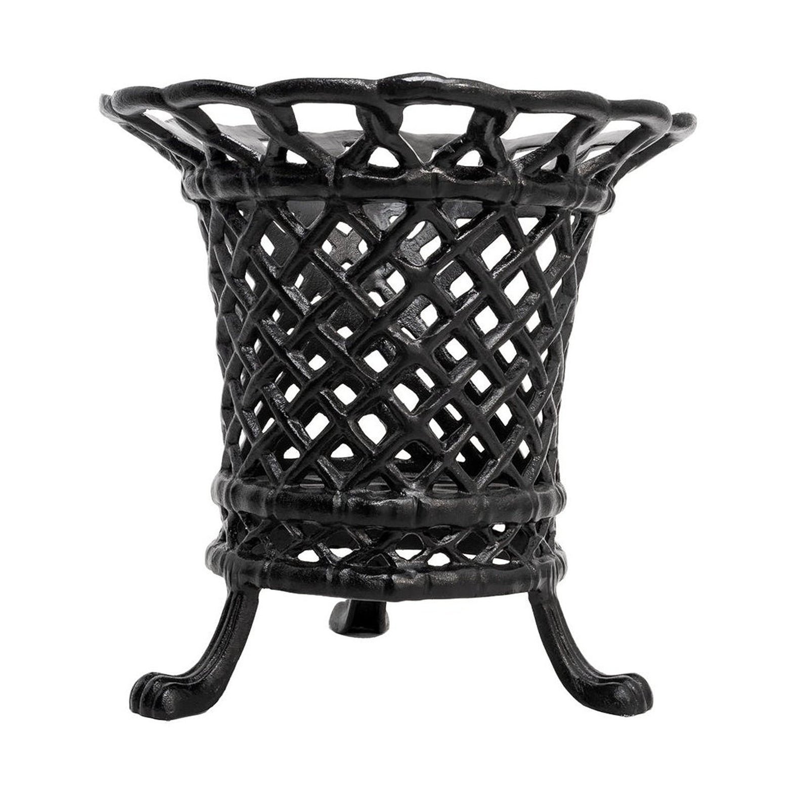 Black Lattice Footed Floor Planter