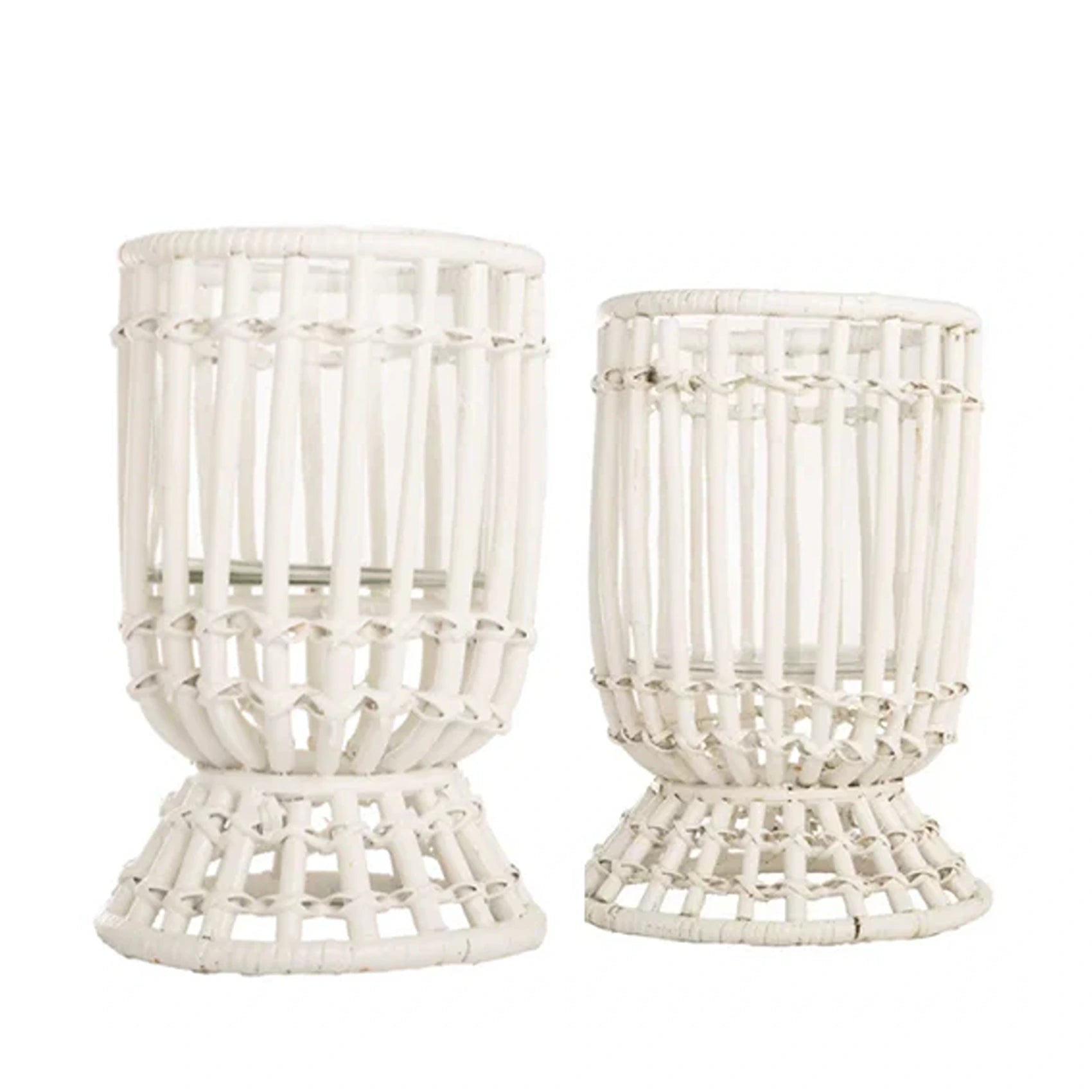White Bamboo Wicker Hurricane
