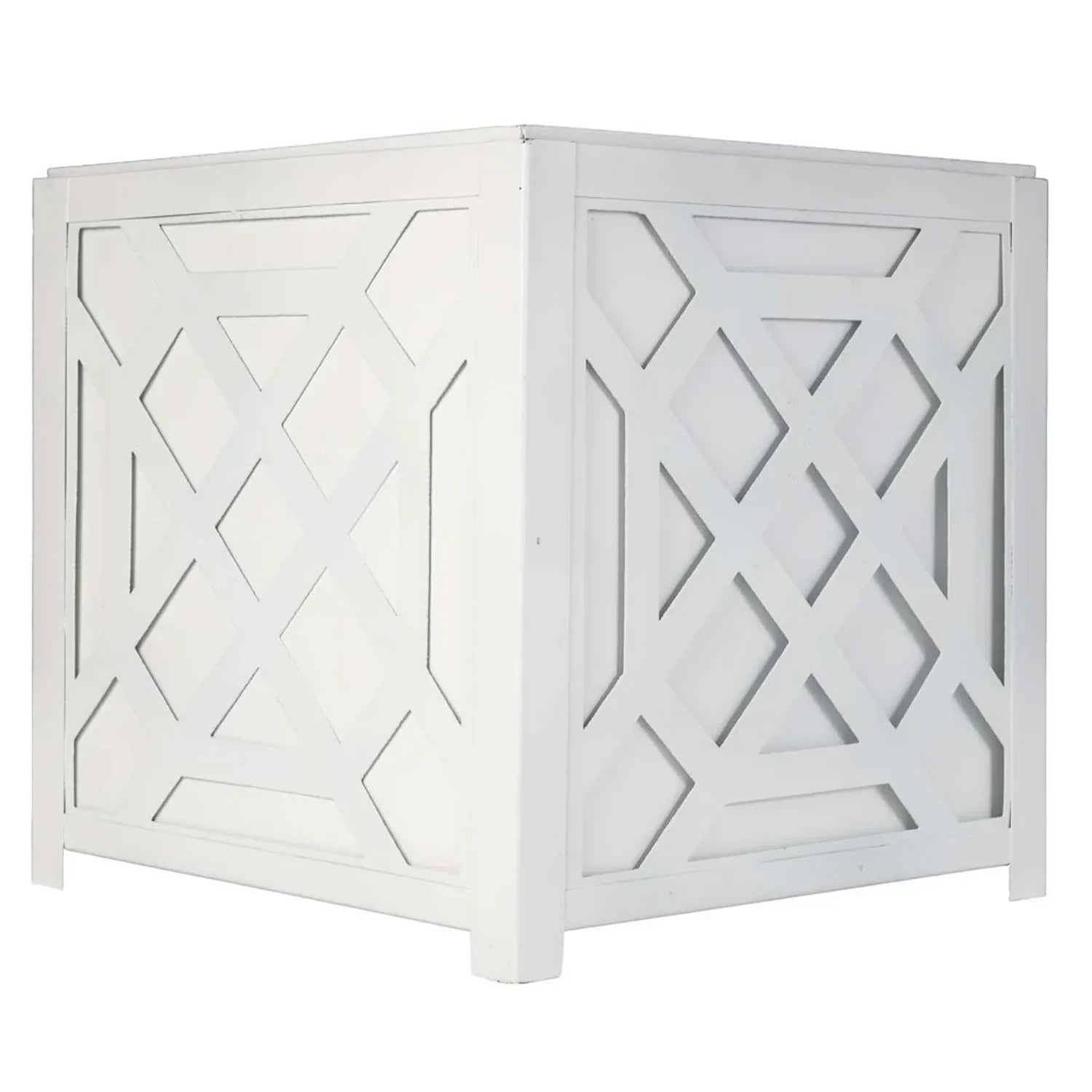 White Chippendale Planter