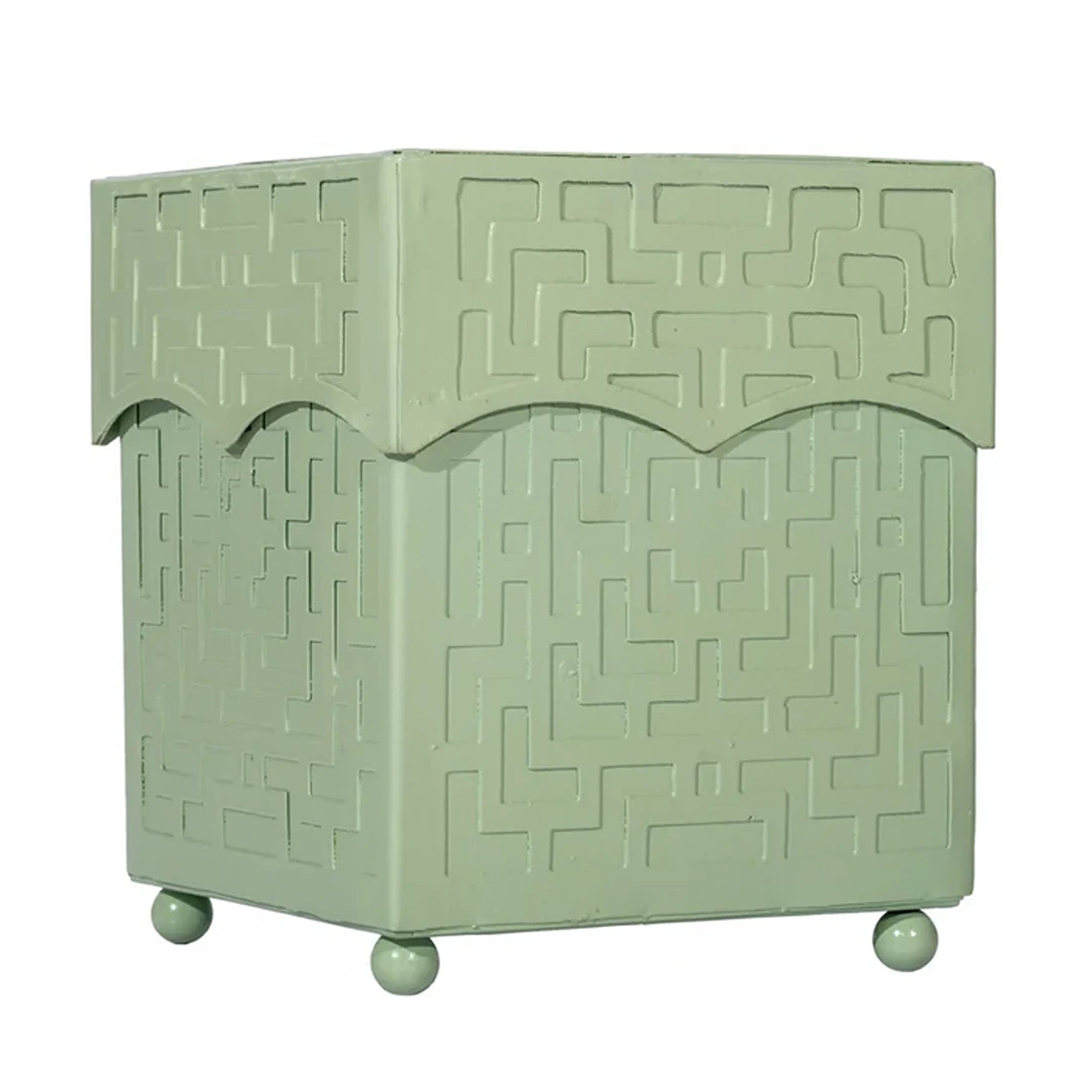 Dark Celadon Fretwork Wastepaper Basket & Tissue Holder (3 Options)