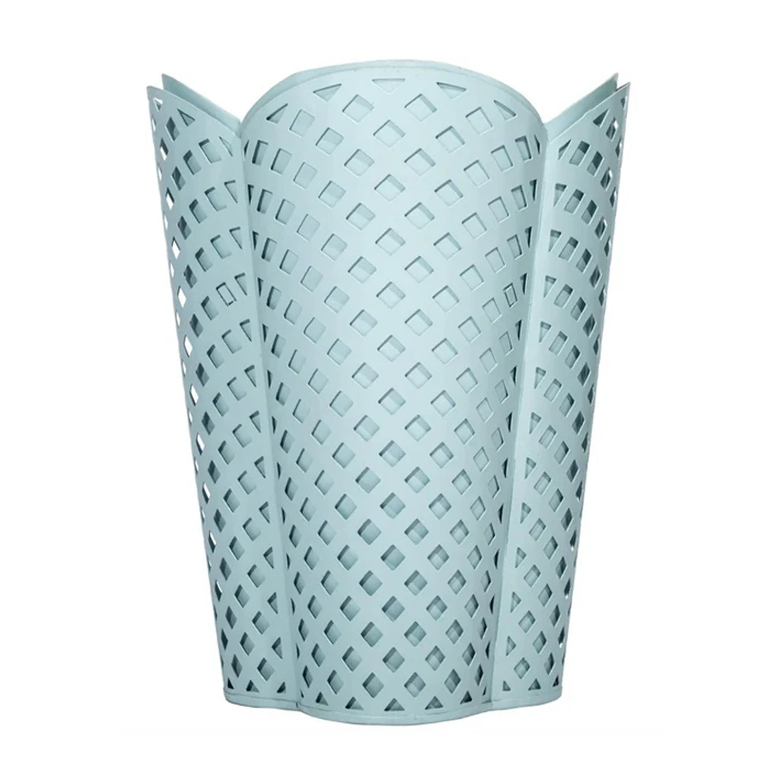 Slate Blue Lattice Wastepaper Basket & Tissue Holder