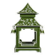 Moss Green & White Vine Pagoda Lantern