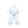 Pale Blue & Gold Lattice Pagoda Sconce