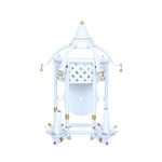 Pale Blue & Gold Lattice Pagoda Sconce