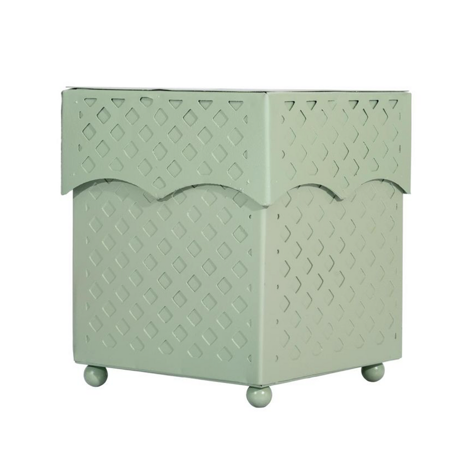Dark Celadon Lattice Wastepaper Basket & Tissue (3 Options)