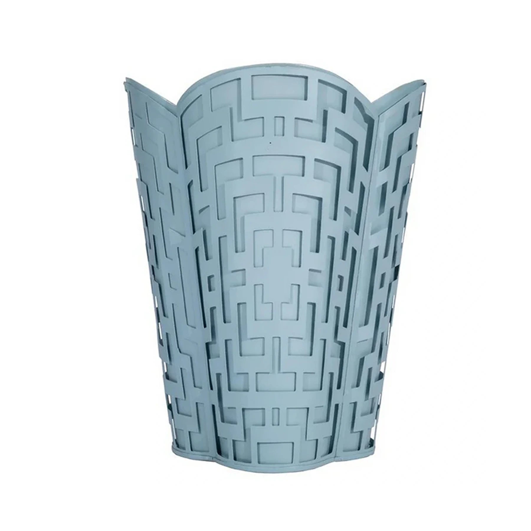 Slate Blue Fretwork Wastepaper Basket & Tissue Holder
