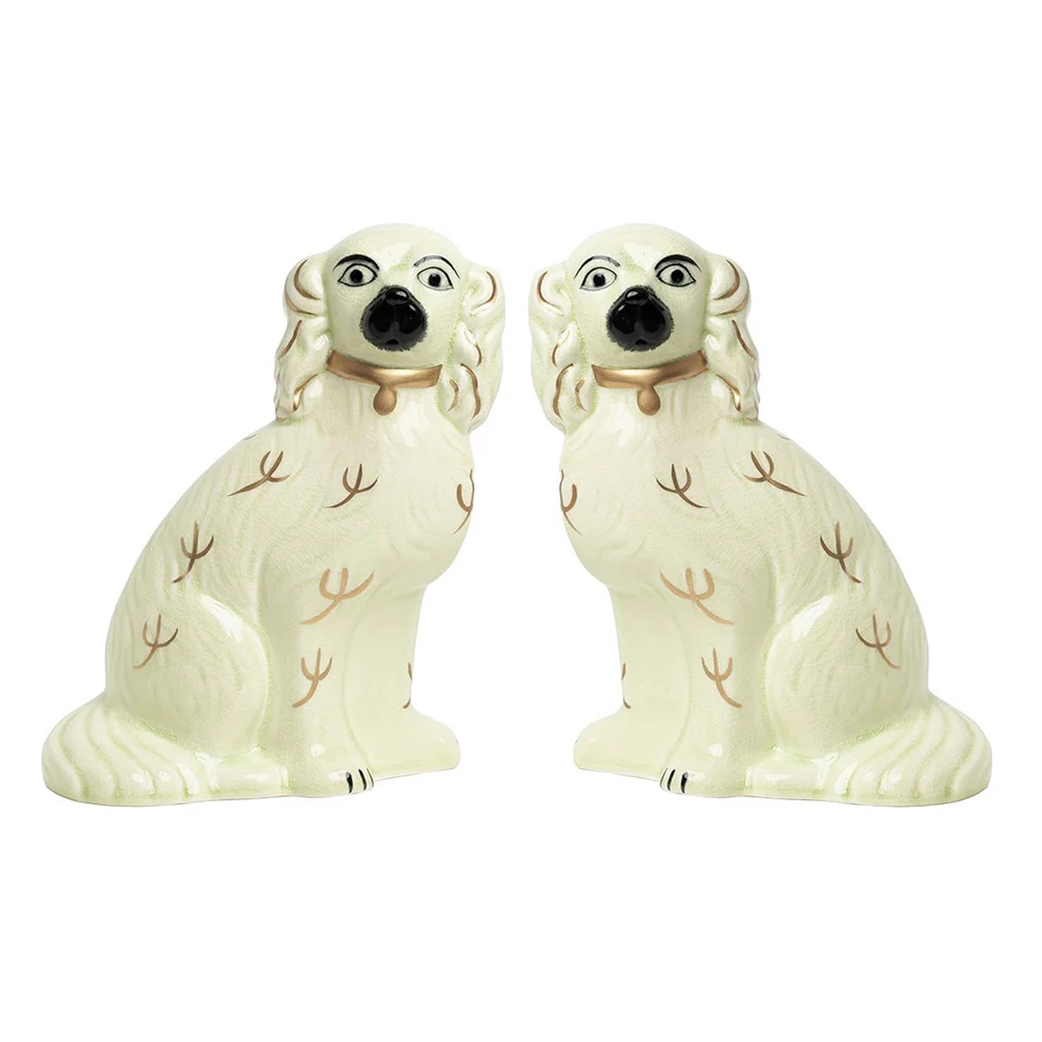 Ivory & Gold Staffordshire Dogs