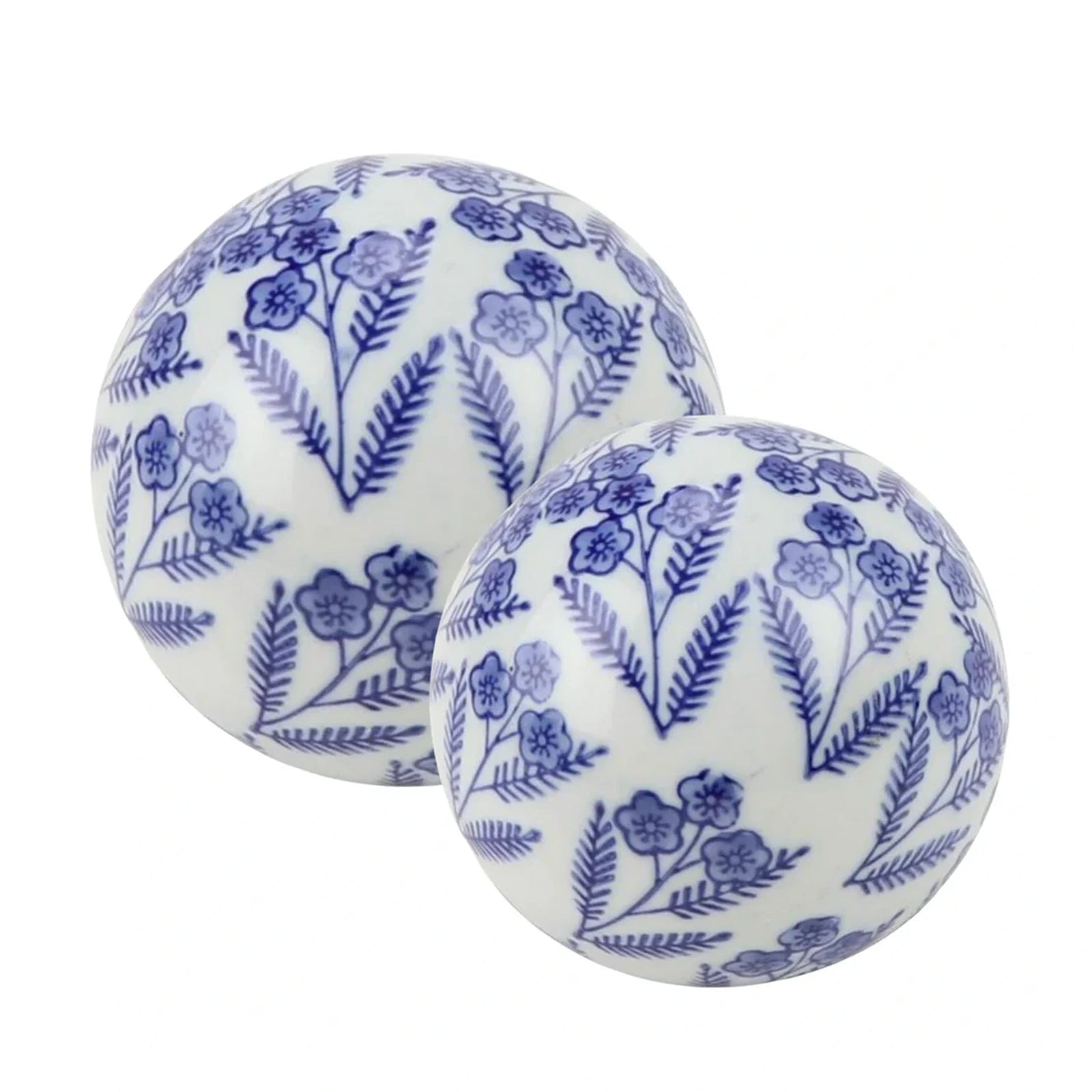 Floral & Leaf Porcelain Ball (2 Sizes)