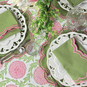 Bettina Napkin - Green & Pink (Set of 4)