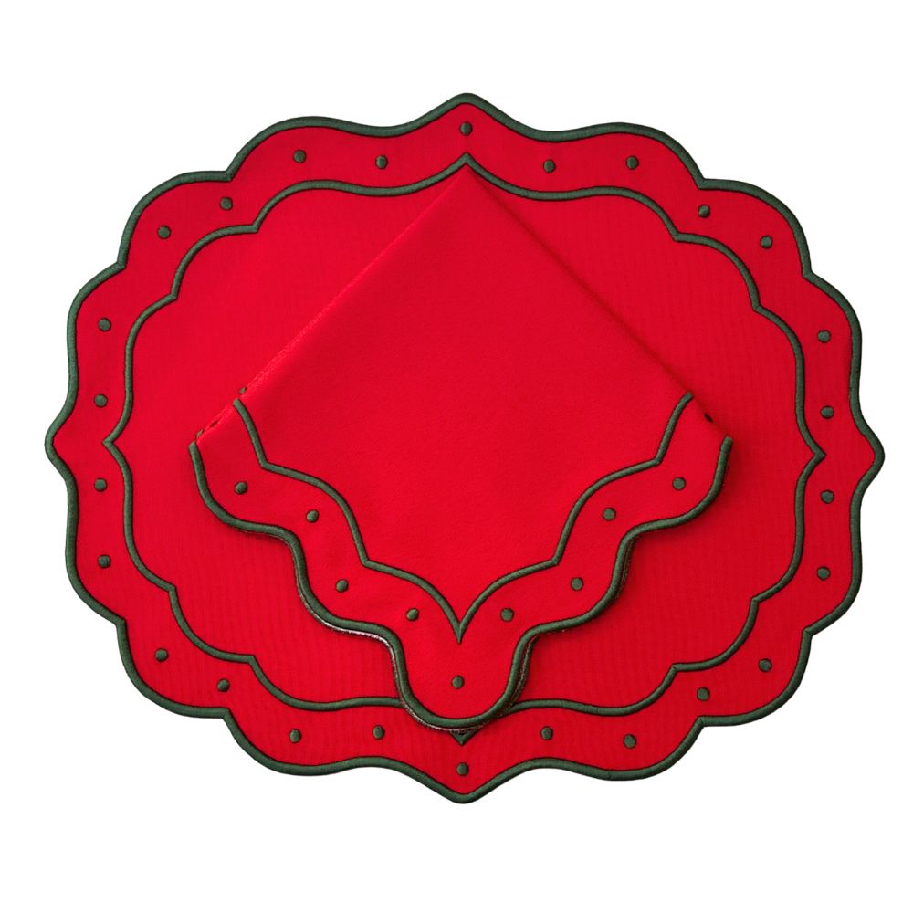 Eve Napkin - Red and Green (Set of 4)