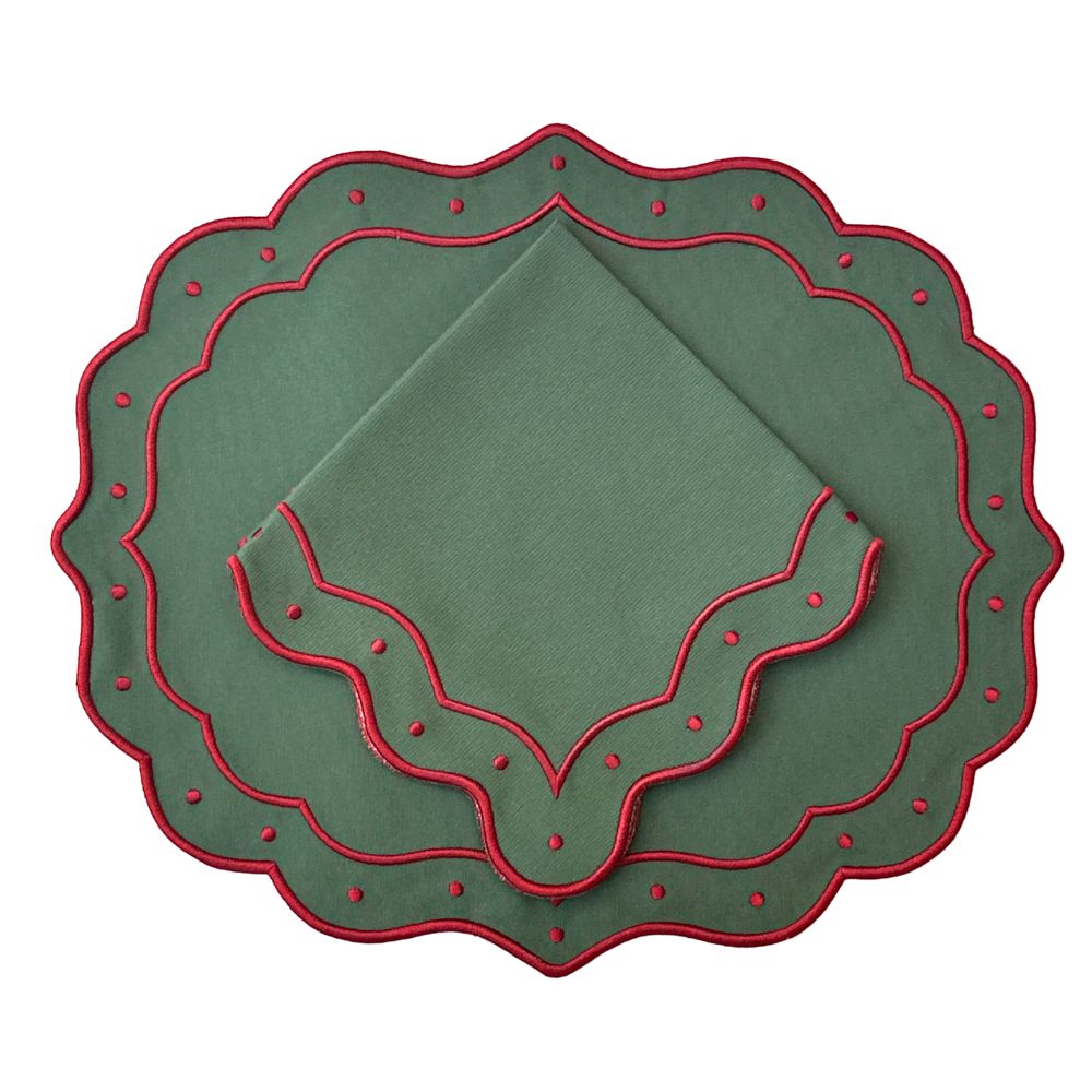 Eve Placemat - Green and Red (Set of 4)