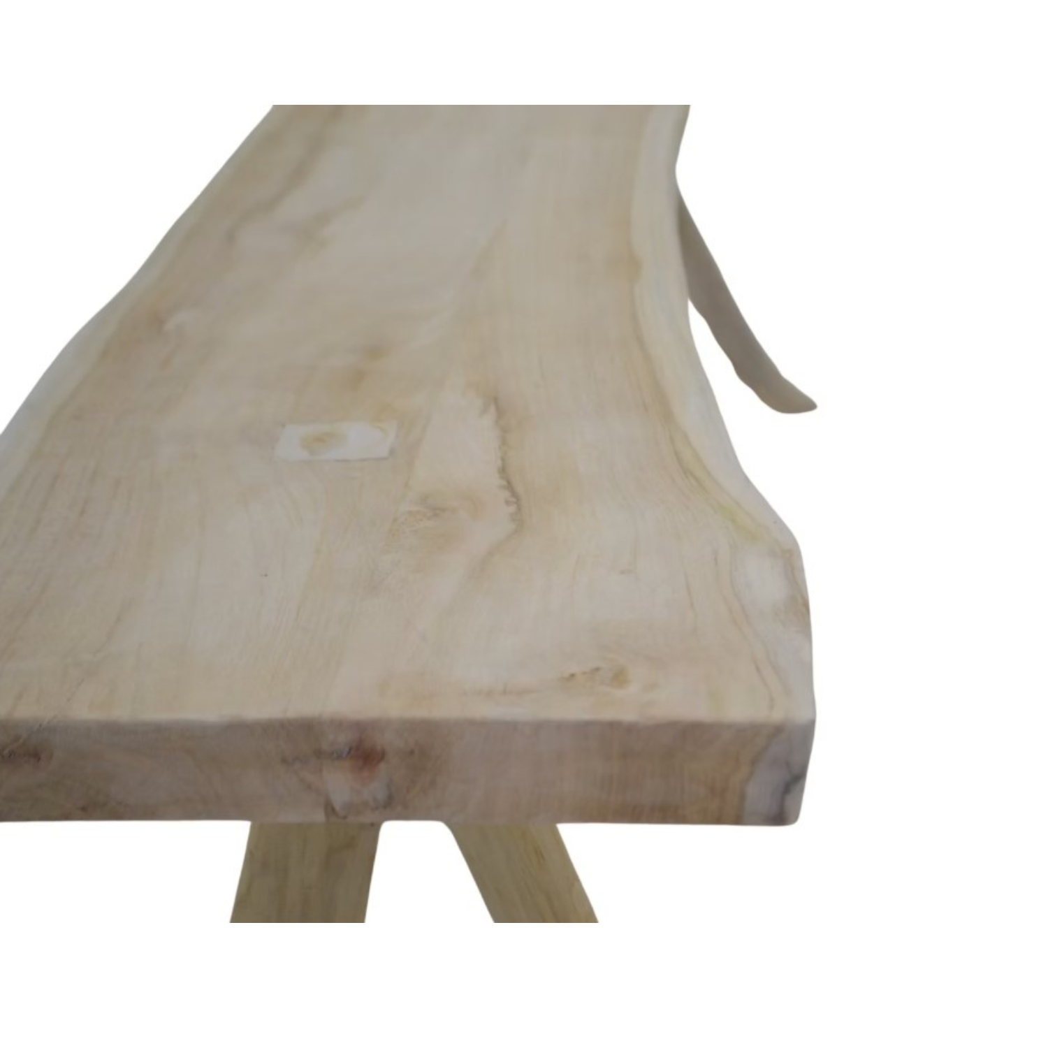 Log Outdoor Bench Bleached