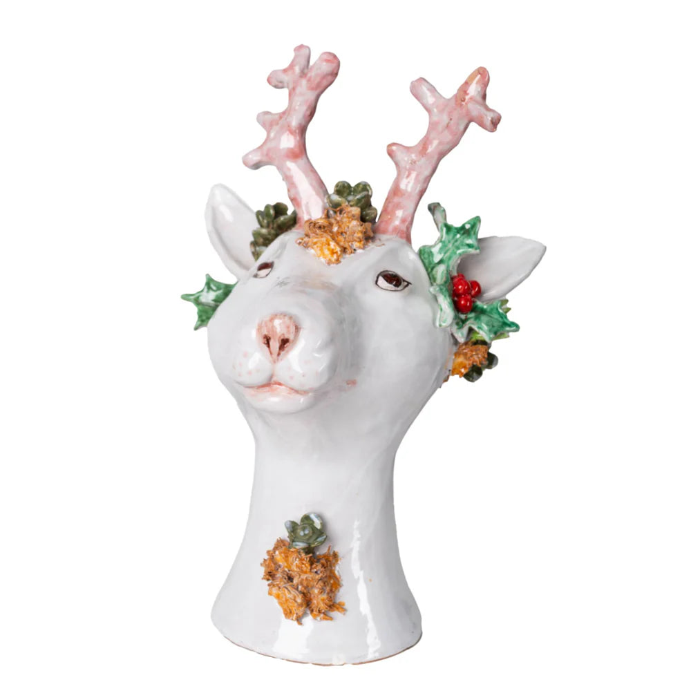 "Heidi", Ceramic Reindeer Head Vase