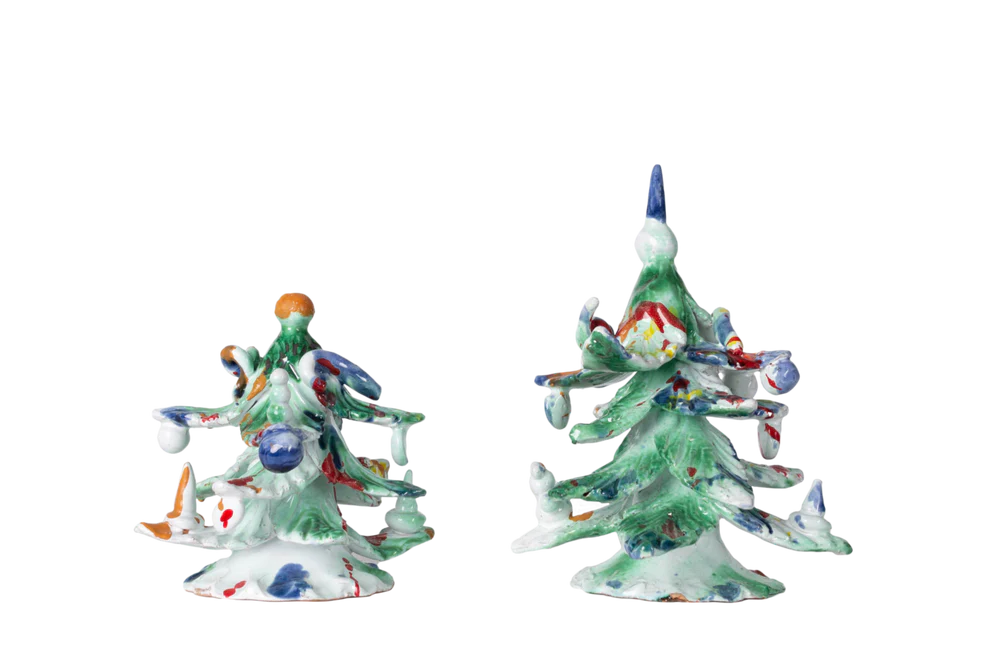 Ceramic Decorated Holiday Tree, Small