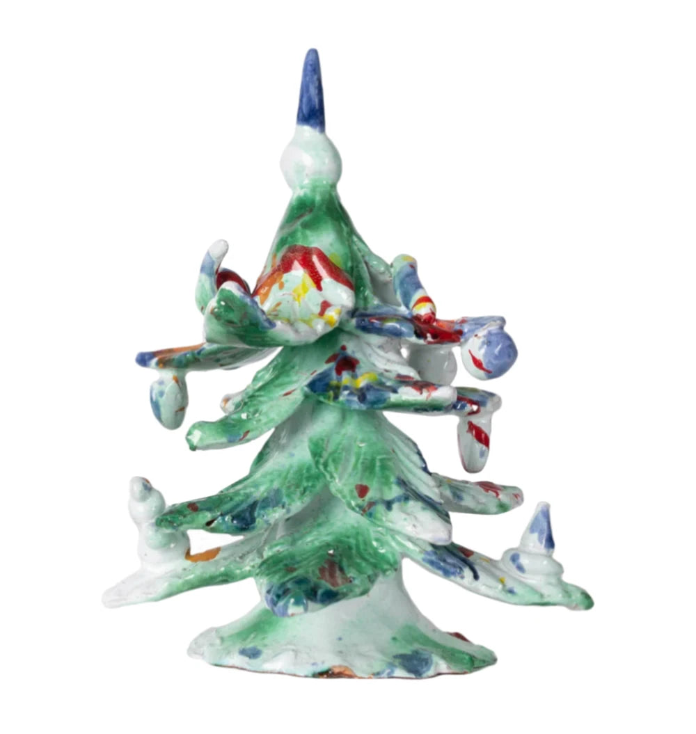 Ceramic Decorated Holiday Tree, Medium