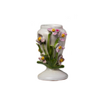 Small White Vase with Pink and Yellow Flowers