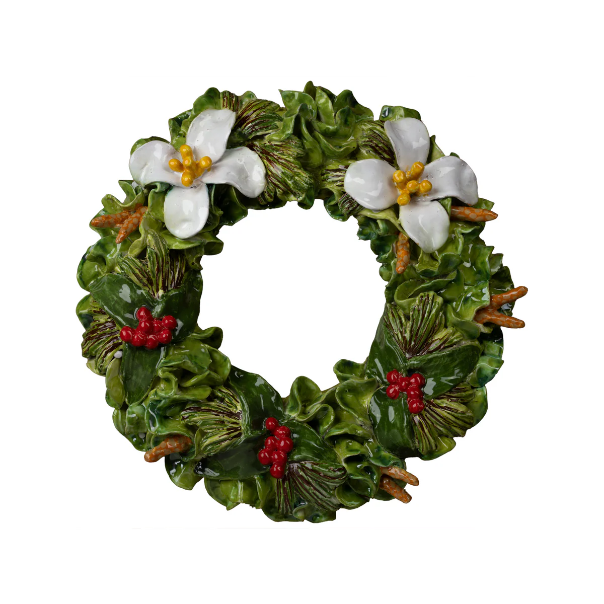 Holly Wreath: Magnolias & Berries