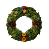 Holly Wreath: Pinecones & Bells