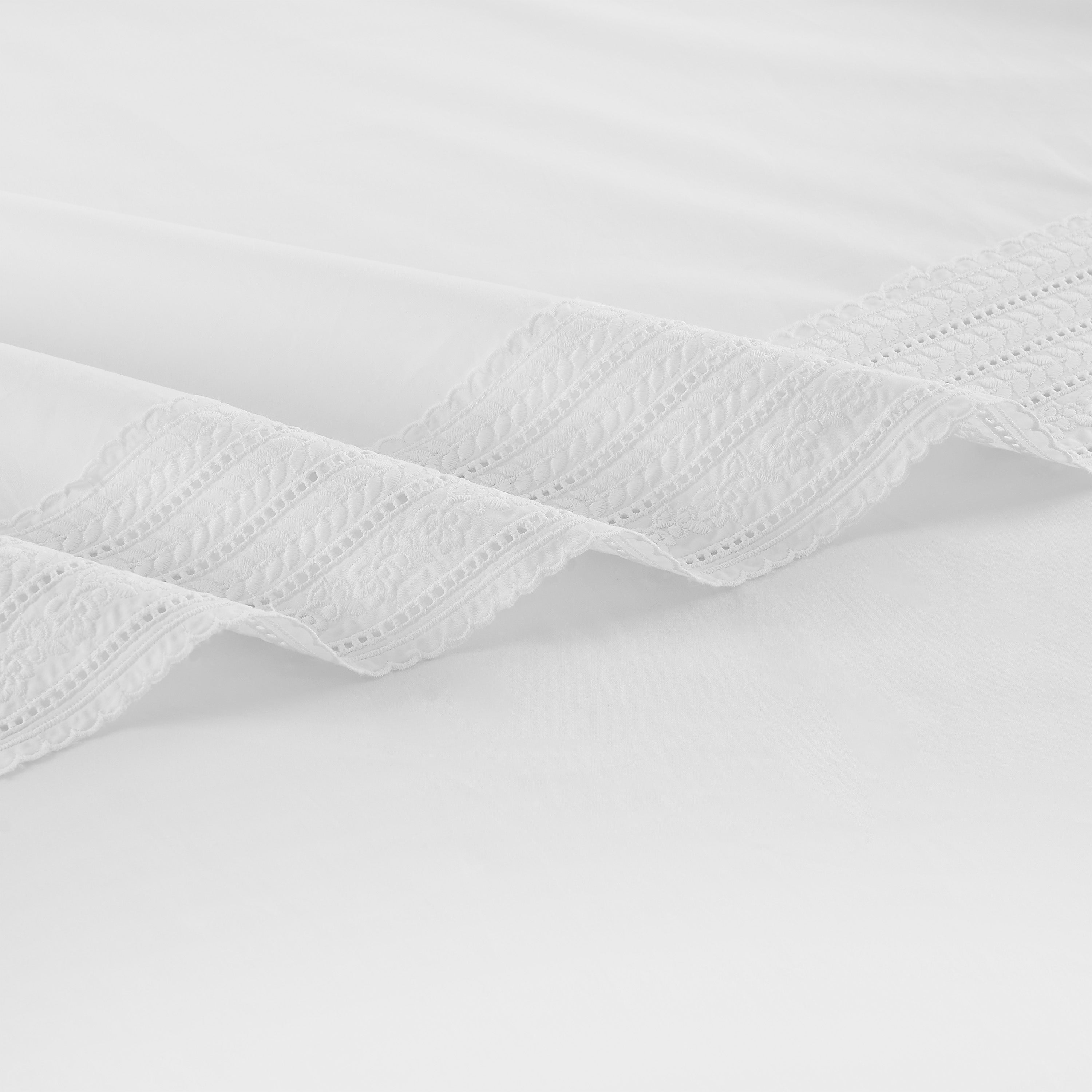 Elizabeth Lace Cotton Percale Sheet Set