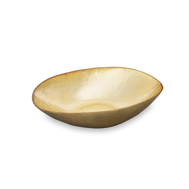 GLASS New
Orleans Medium Oval Foil Leafing Bowl (Gold)