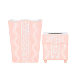 Pink Ikat Wastepaper Basket & Tissue