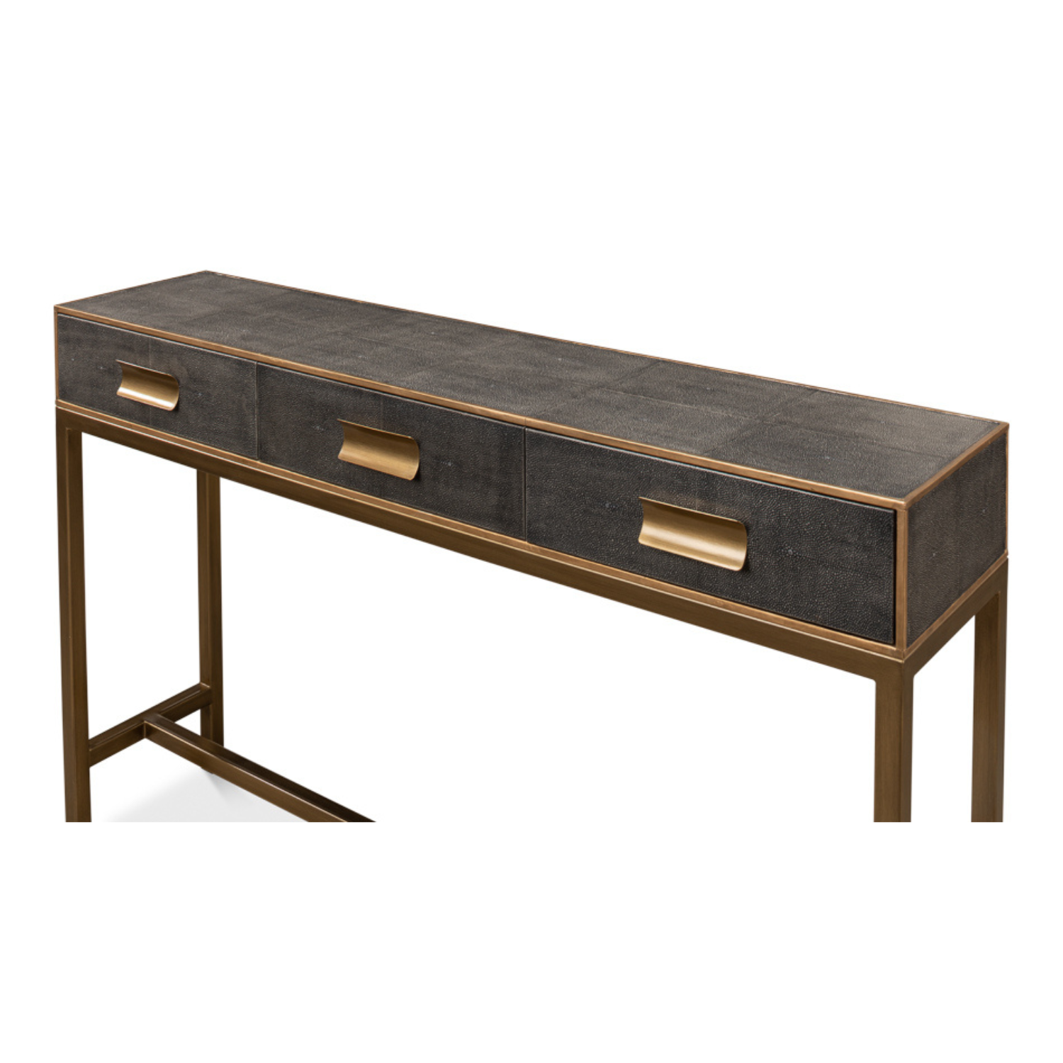 Gideon Shagreen Console Table, Antique Grey