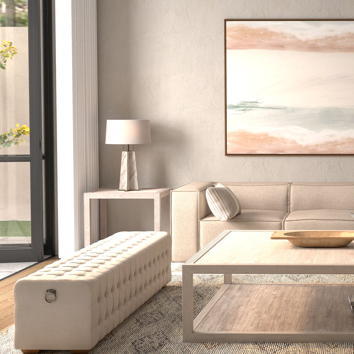 "Beam" Bench Tufted