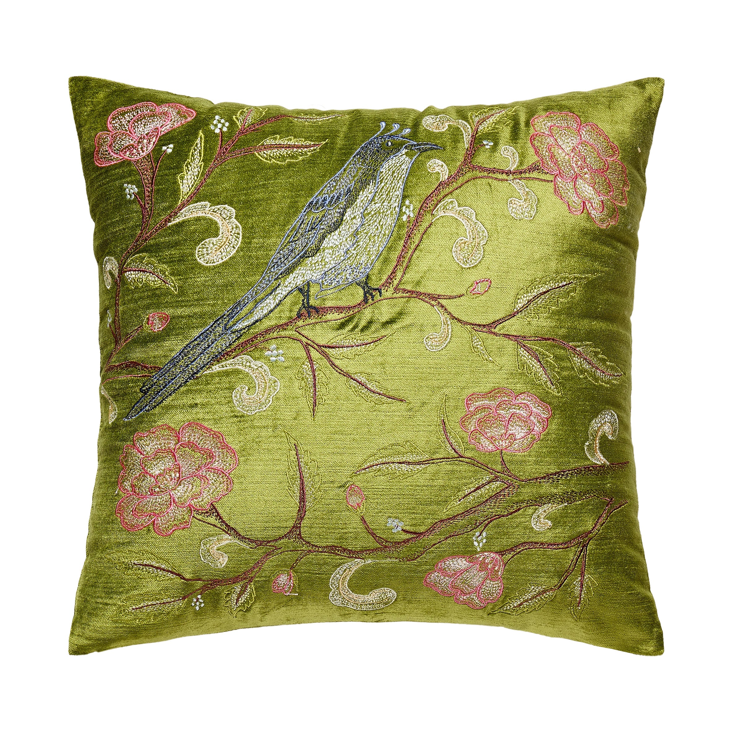 Oriental Spring Bird EMB Pillow