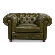 Savile Leather Chair Green