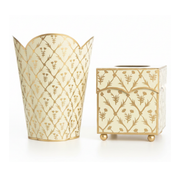Ivory & Gold Tulip Wastepaper Basket & Tissue (3 Options)