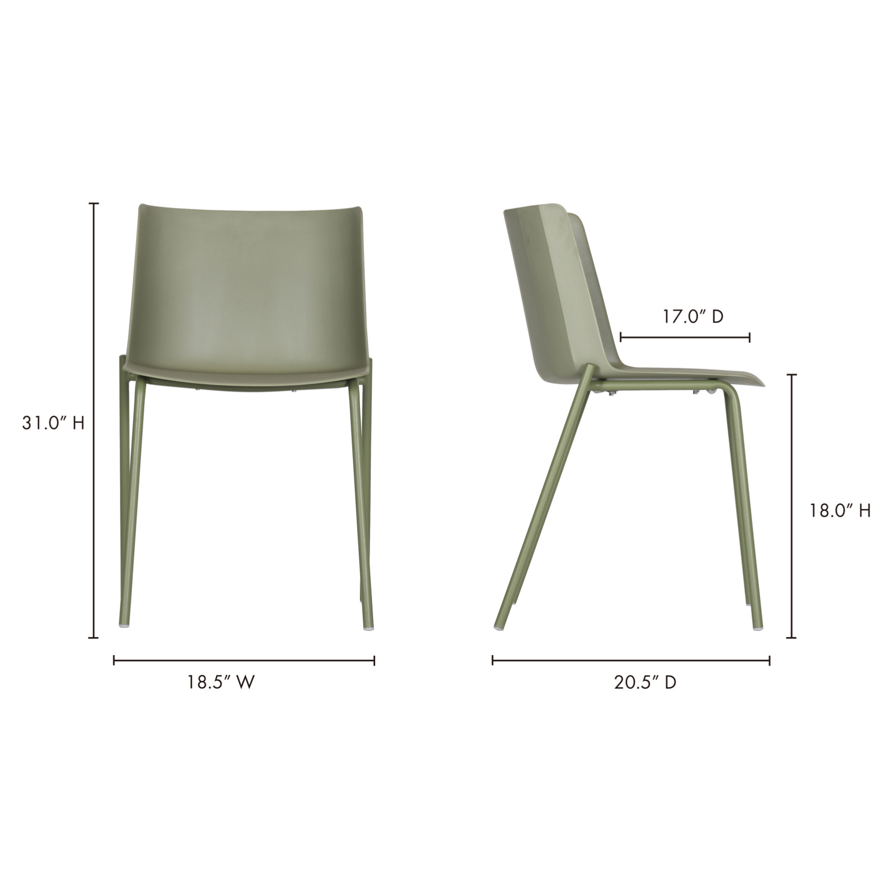 Soraya Outdoor Dining Chair Sage Green - Set Of Two