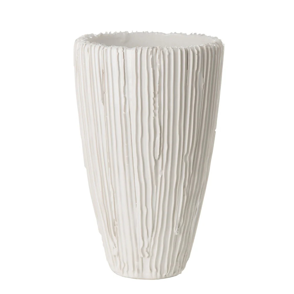 Alpine Cone Vase, White