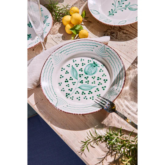 Casa Nuno Dinner Plate, Pomegranate/Waves, Set of 2