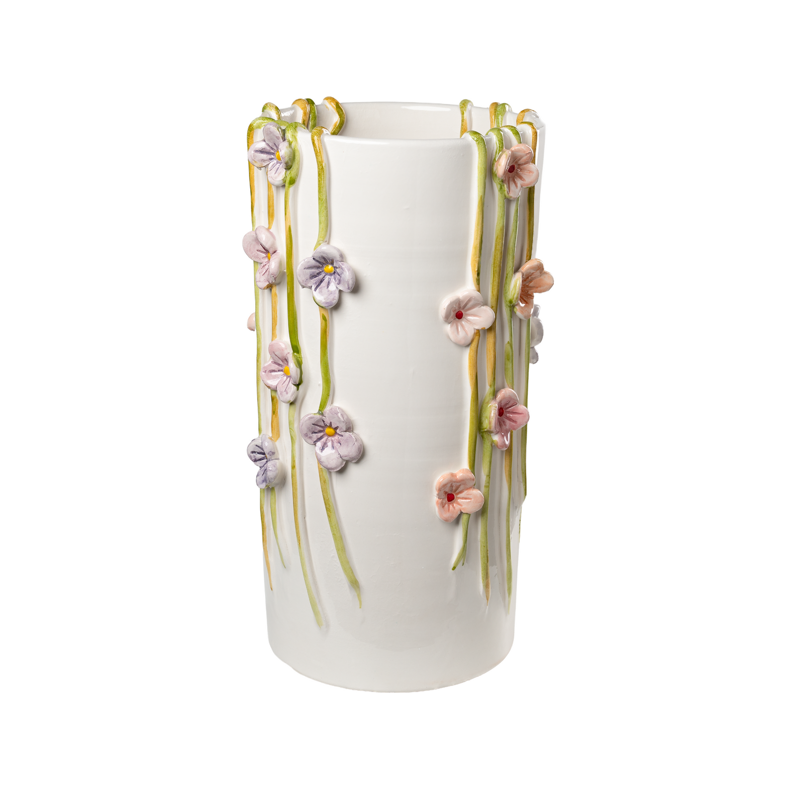 Colorful Vase with Painted Wildflowers