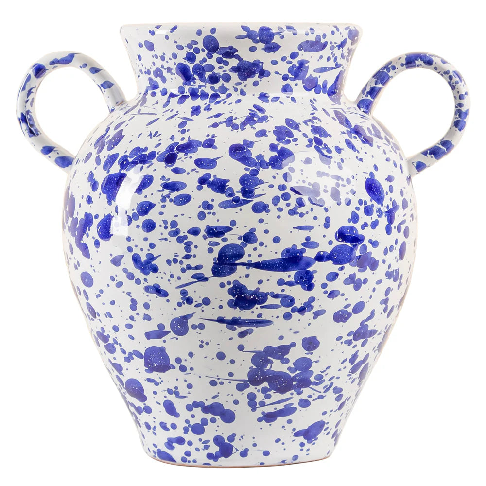 Taverna Speckled Two Handled Jug, Cobalt/White