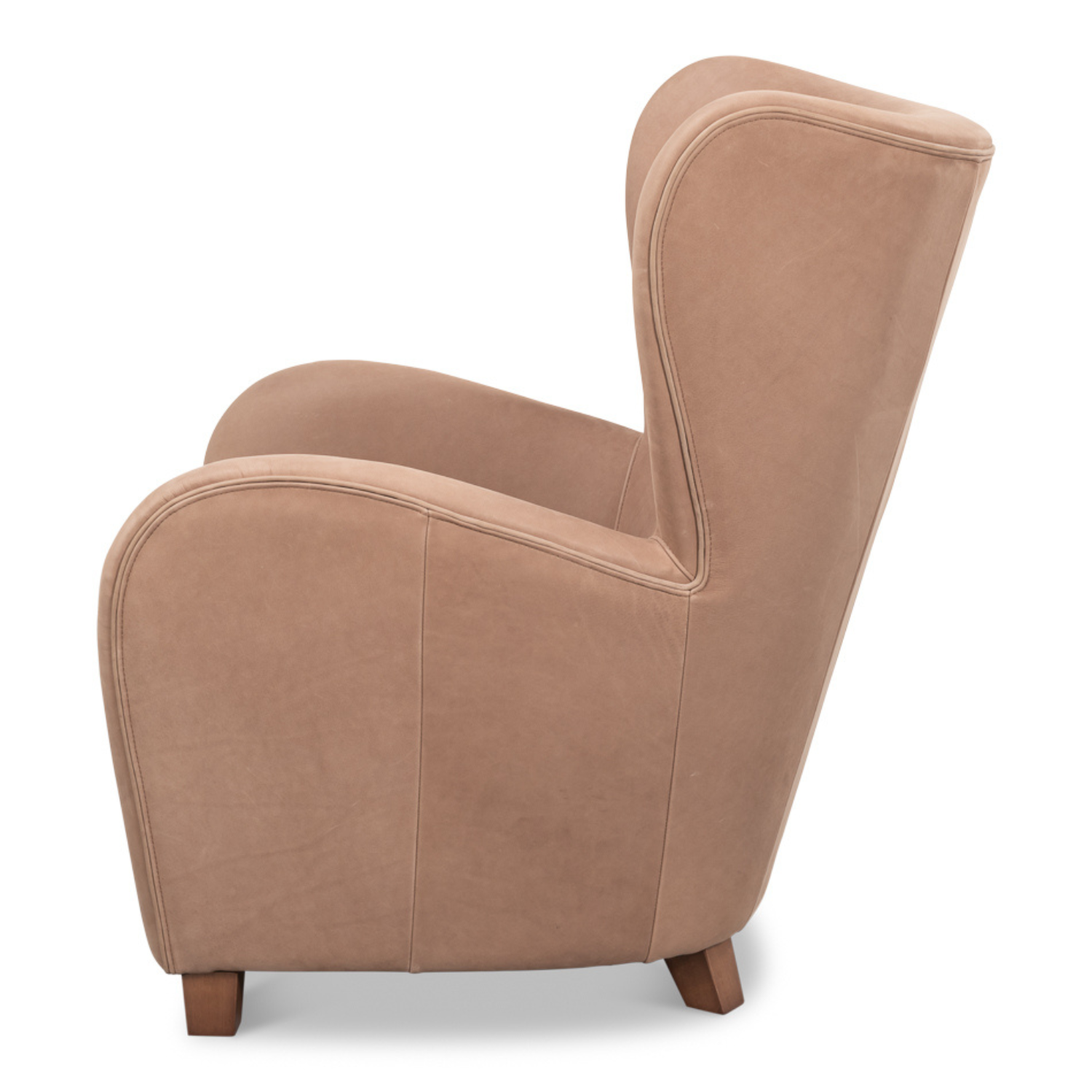 Lombard Wing Chair Greece Grey Leather