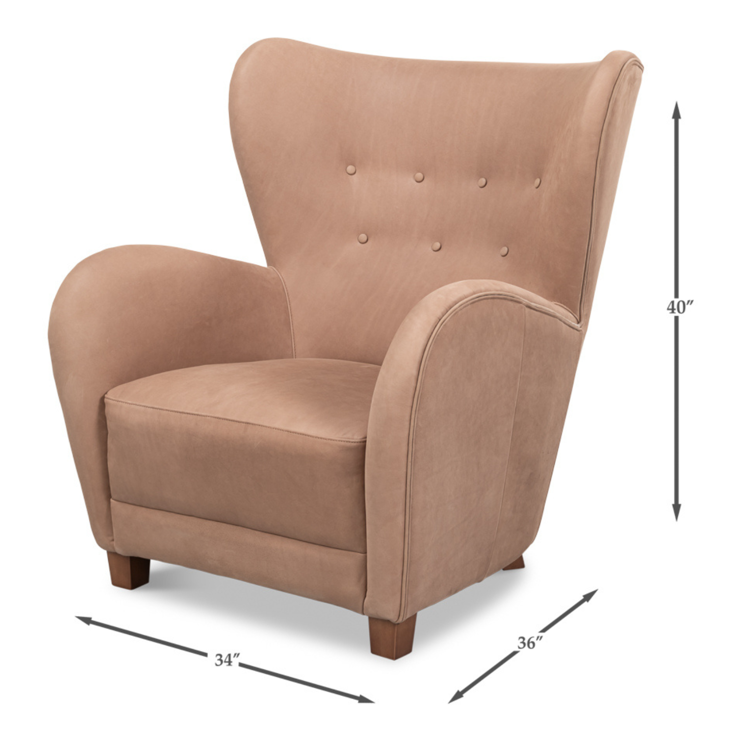 Lombard Wing Chair Greece Grey Leather