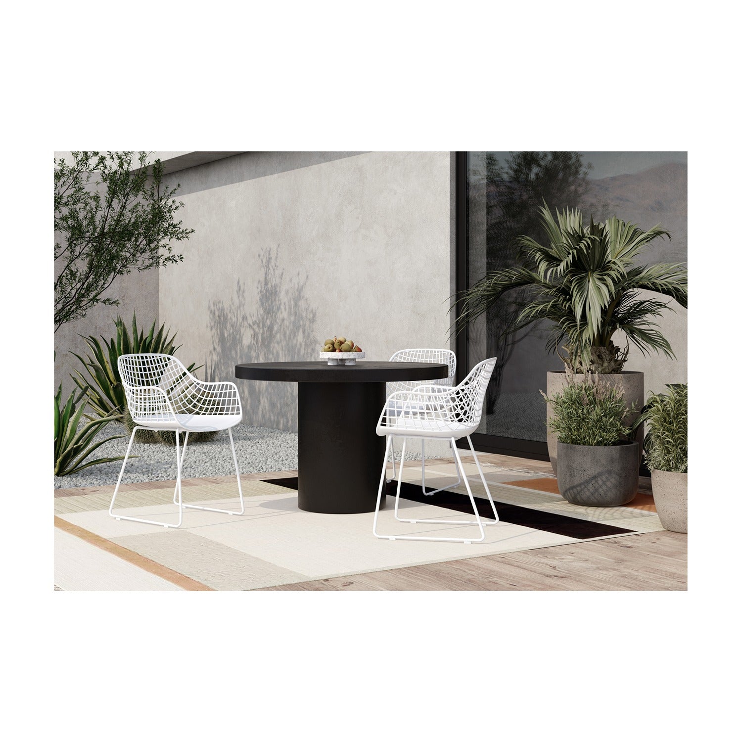 Caelan Round Outdoor Dining Table Black