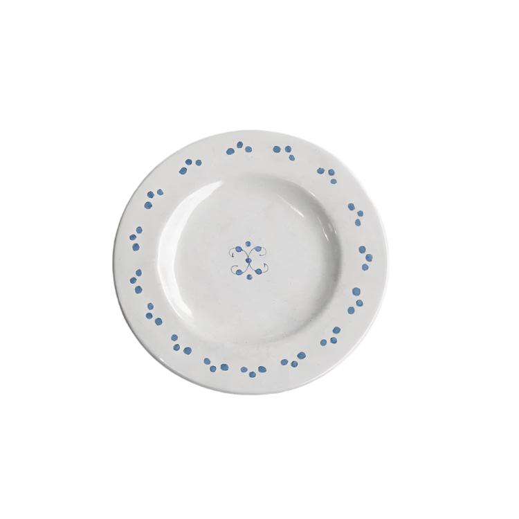 VIDA Sienna 9.25" Salad Plate Set of 4 (White and Blue)