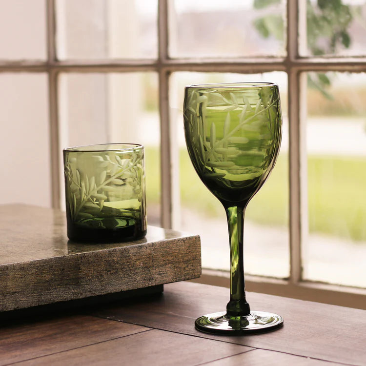 GLASS Fern Wine Set of 4 (D