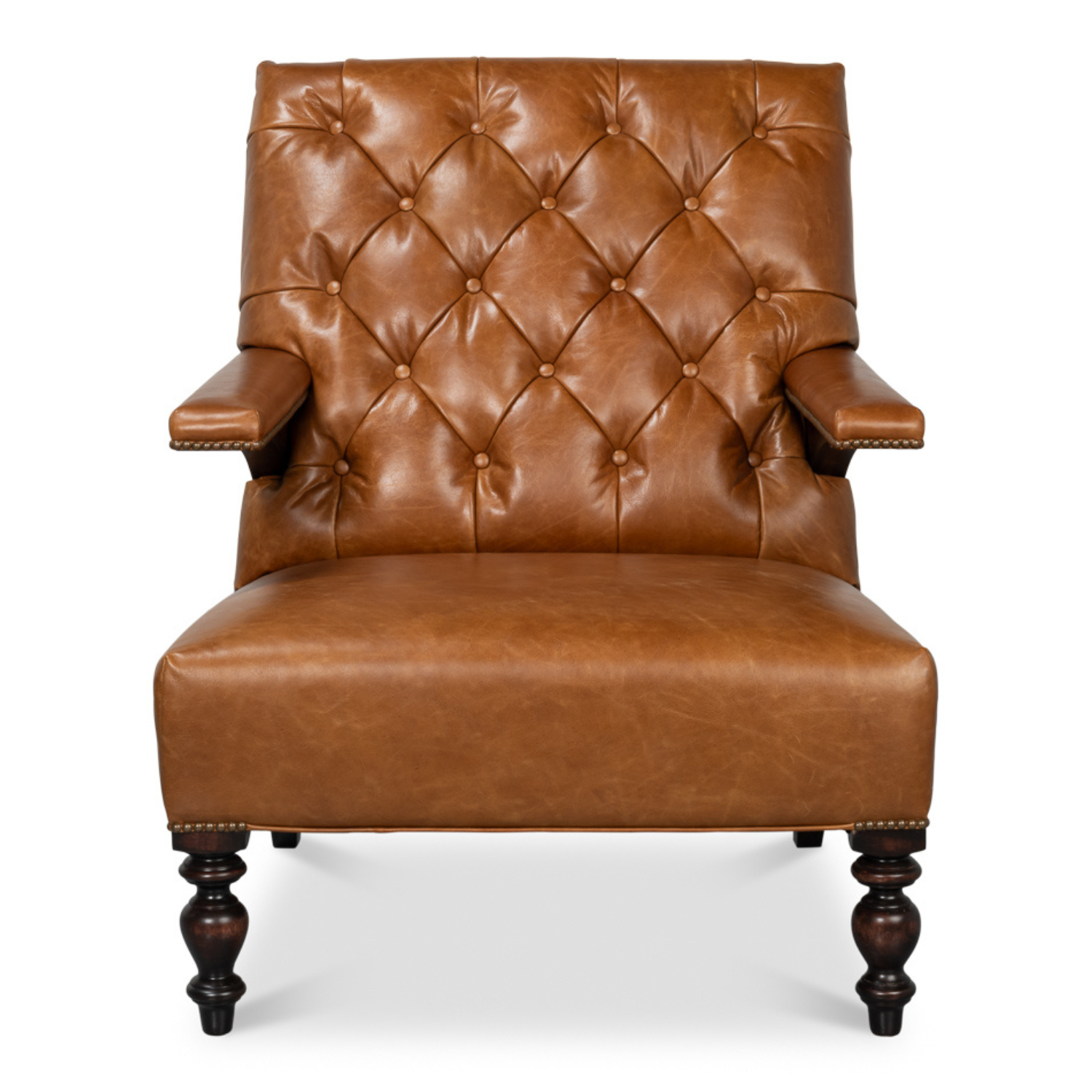 Dawson Distilled Leather Chair, Cuba Brown