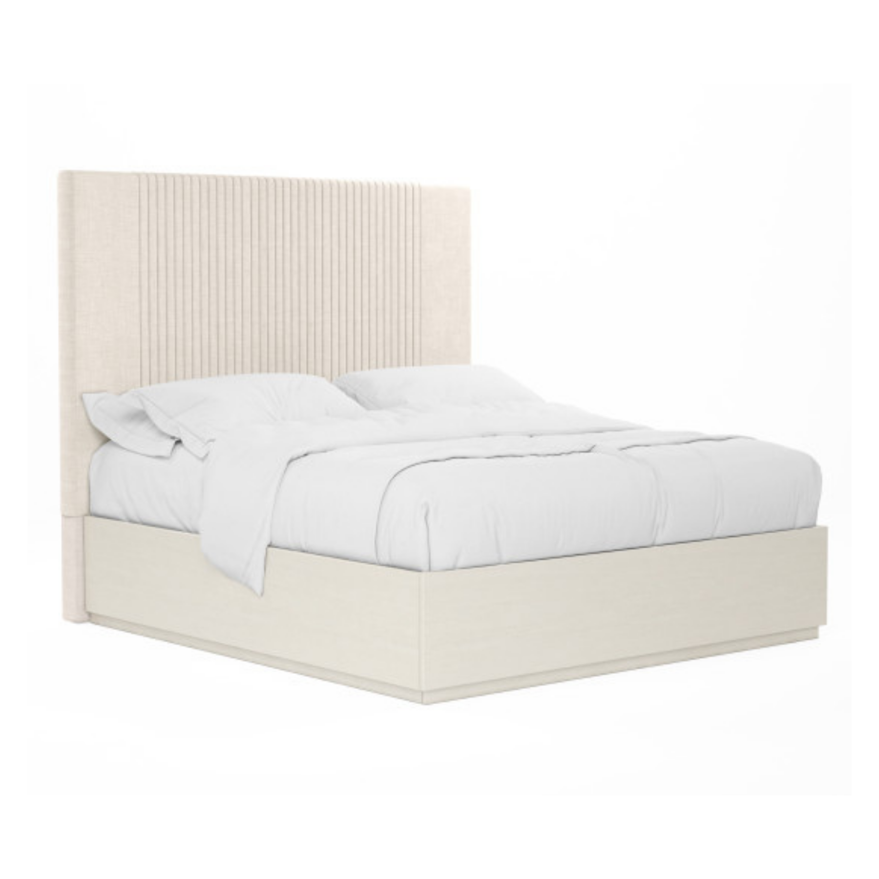 Blanc King Upholstered Panel Bed