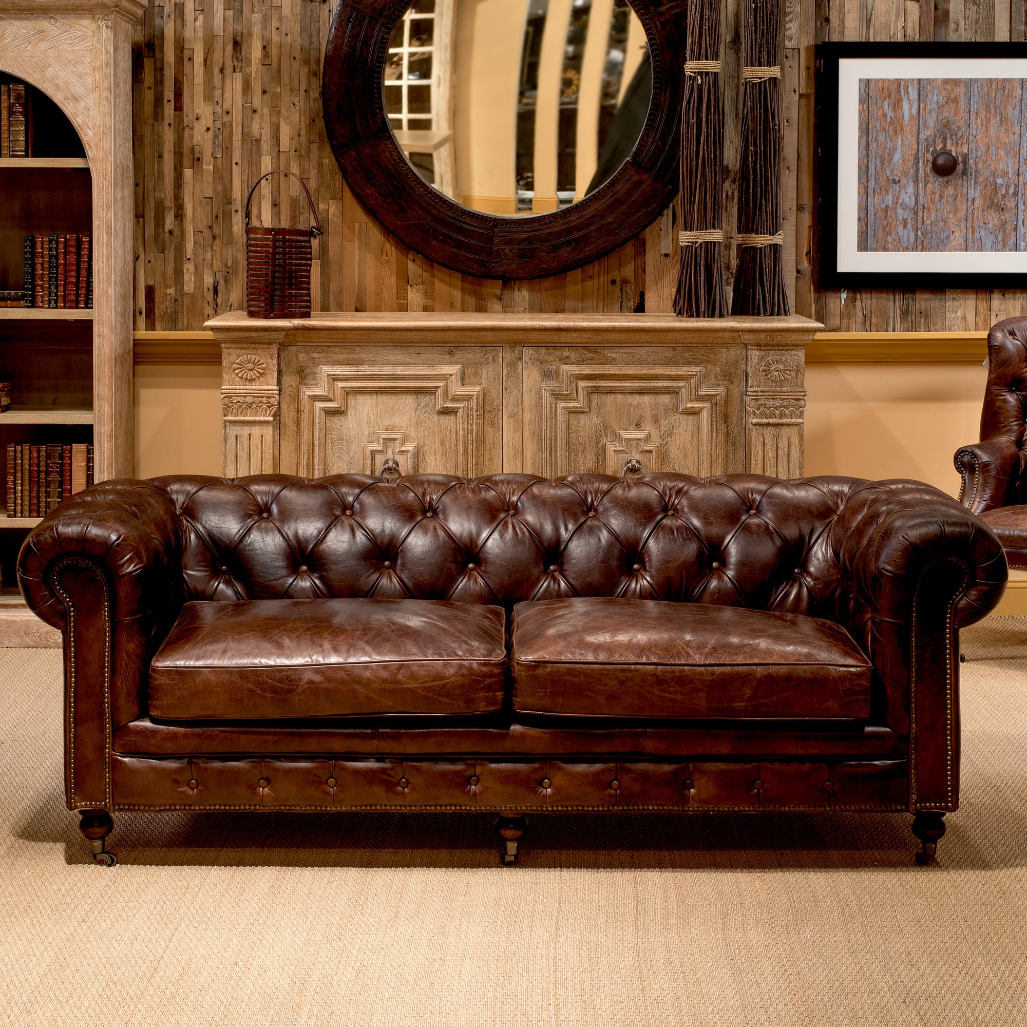 Castered Chesterfield Sofa