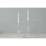 Clear Glass Candlestick Pairs - Medium